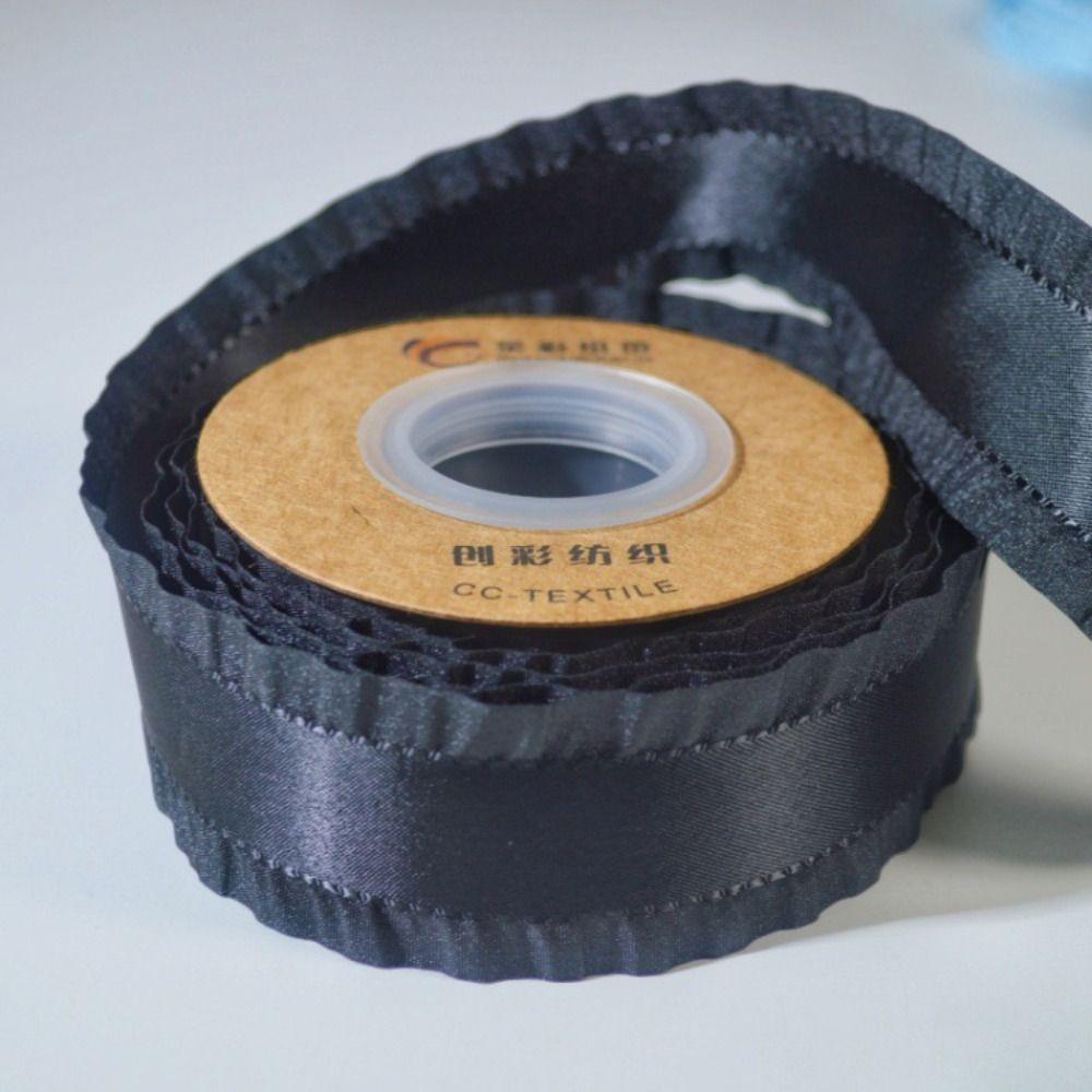 5yards Polyester Ruffles Edge Satin Ribbon Skirt Edge Woven Band  For DIY Hair Garment Accessories