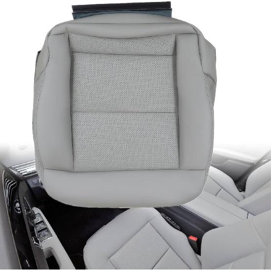 GXARTS Gray Leather Driver Side Bottom Replacement Seat Cover Compatible with Mercedes Benz E200 E250 E300 E350 2010 2011 2012 2013 2014