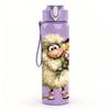 1PC Sheep Hold Flower Bouquet 750ml Color Plastic Sports Water Bottle Leakproof Flip Straw Lid Suitable for Sports Office Home Use