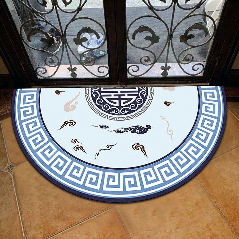 Europeisk Stil Halvcirkelformad Golvmatta Halkfri och Absorberande Matta Vid Badrumsentrén Hushållsdörrmatta Smutsavvisande Fotmatta
