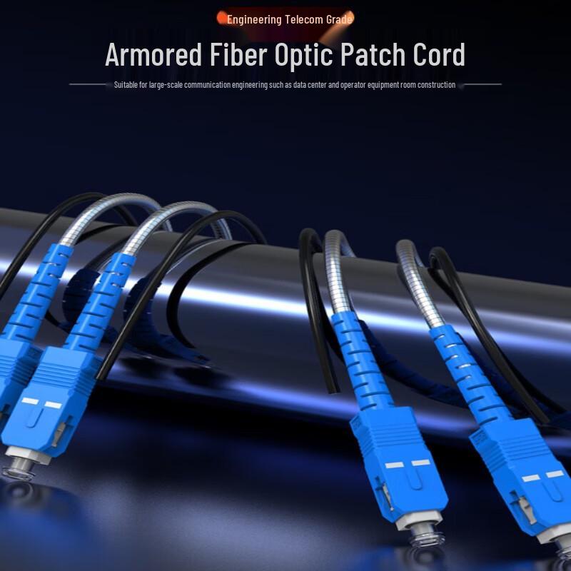 Qishao Telecom-Grade Armored SC-SC Duplex Fiber Optic Patch Cable