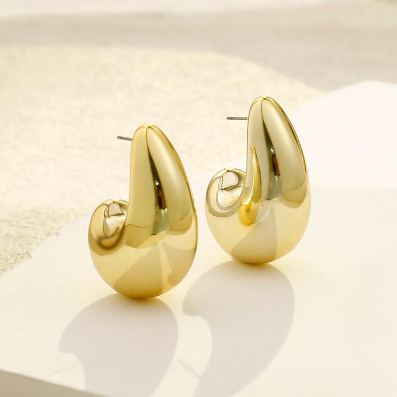 New Trend C-shaped Wide Dangle Earrings for Women Exaggerated Personality Gold Metal Earrings Geometry Unusual Earrings