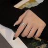 Irregular Romantic English Adjustable Cross Finger Ring for Women - High-End Niche Design