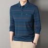 Men S Long Sleeve Striped Polo Shirt Loose Fit Casual Top