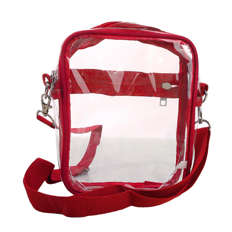Women PVC Transparent Shoulder Crossbody Bag Fashion Waterproof Transparent Handbags Sports Zipper Shoulder Bag Cross Bags