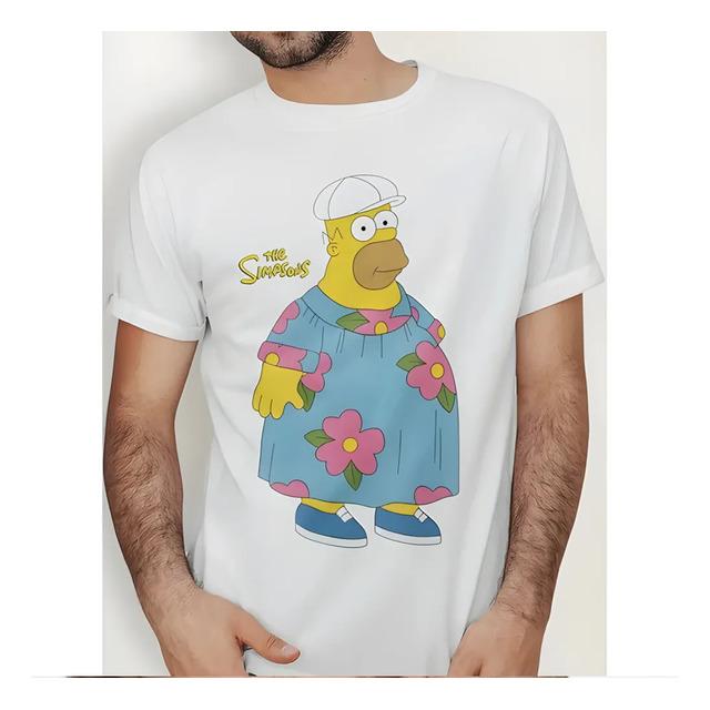 Playera Blanca Estampado Homero Simpson Gordo S