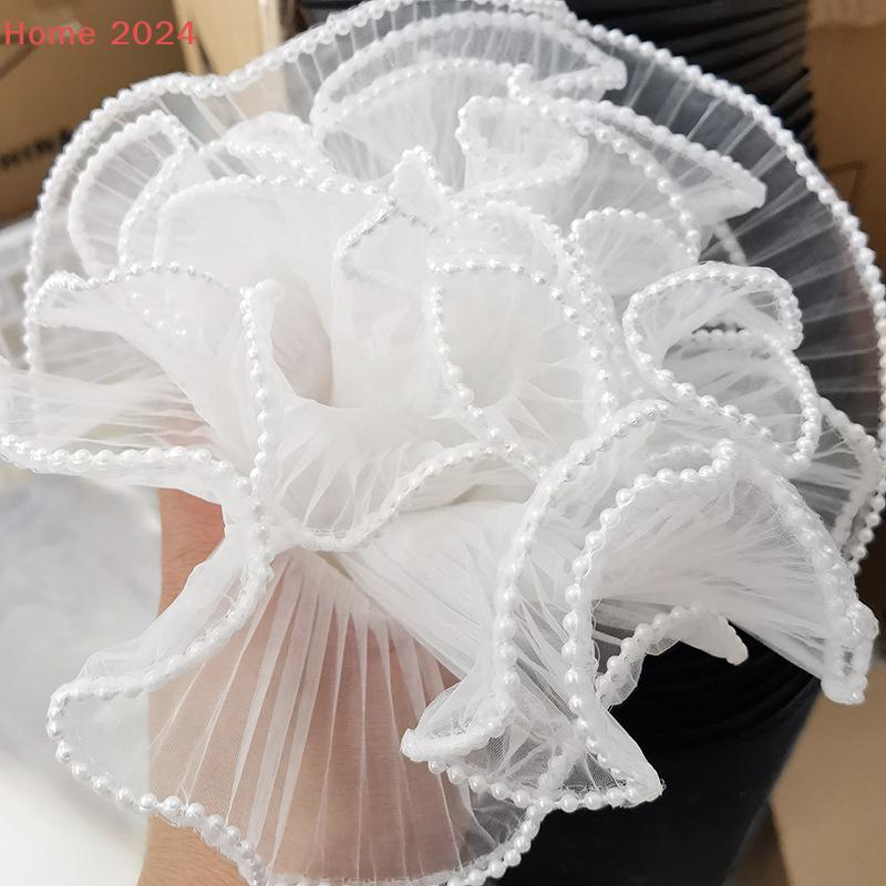 28X400cm Flower Wrapping Paper Packaging Material Supplies Pearl Wave Yarn Lace Mesh Florist Bouquet Party Valentine Gift