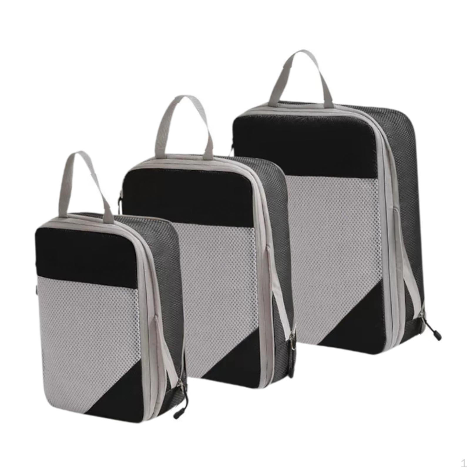 

Набор из 3 компрессионных сумок для хранения, упаковочных кубиков, путешествий для кемпинга, ежедневного использования,