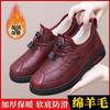 Winter New Wool Cotton Shoes Waterproof and Piled Thickened Medium and Old Snow Boots Non-slip Soft Sole Warm Mother Shoes