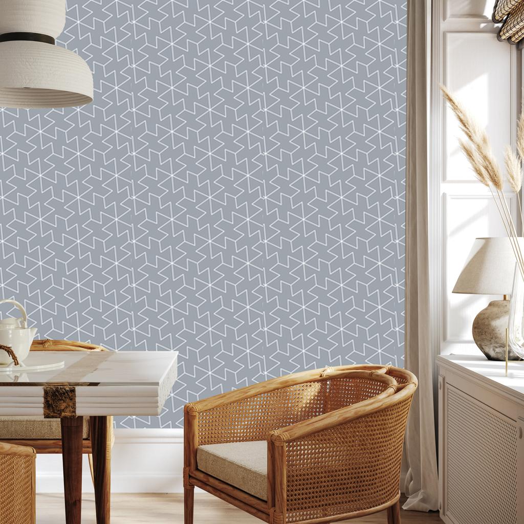 Wallpaper Geometric Pattern Gray and Light Gray 50x1000