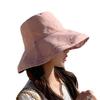 Women's Double-Sided Wide-Brim Bucket Hat - Breathable, UV Protection for Summer Outdoor Activities