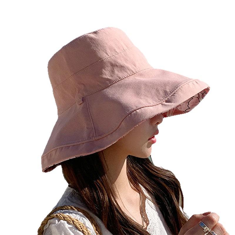 Women's Double-Sided Wide-Brim Bucket Hat - Breathable, UV Protection for Summer Outdoor Activities