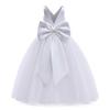 European & American Style Girls' Puffy Satin Mesh Sleeveless Gown for Weddings, Birthdays, & Performances - 2022 Collection