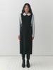 Ganiesong Ribbon Vest H-Line Dress_Black