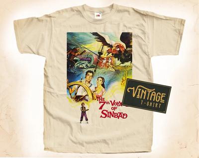 T-SHIRT 7ème Voyage de Sinbad T-shirt Affiche de Film Vintage Tailles Naturelles S - 5XL