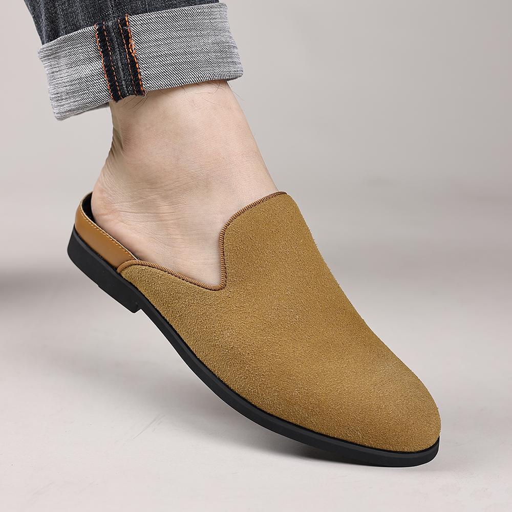 Fashion New Arrival Men's Muller Shoes Business Driving Flats Stylish Style Male Casual Shoes Outdoor Lazy Loafers Leather Slip On Flats