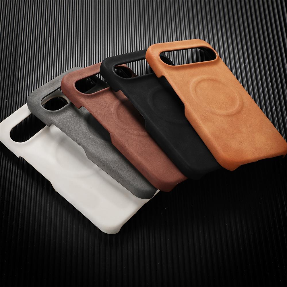 Luxury Sheepskin Leather Magnetic Phone Case for Google Pixel 9 8 Pro XL 8A Solid Color Shockproof Business Matte Hard Cover