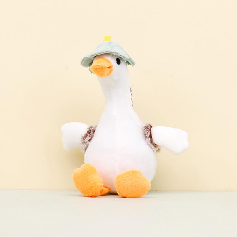 Lovable Goose White Plush Toy Keychain Cozy Duck Doll Pendant Backpack