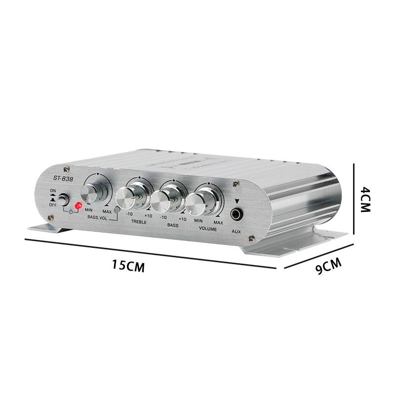 1 Set Hifi 2.1 Kanal Leistungsverstärker Stereo Bass Sound Auto St-838 Heimkino Verstärker Medienplayer Subwoofer Verstärker