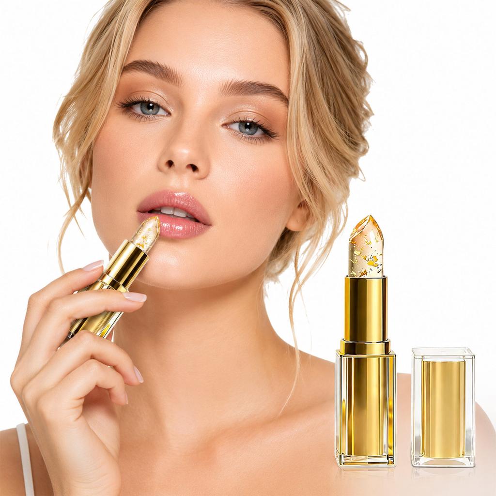 kivora Color Changing Lip Balm with Gold , Moisturizing Lip Gloss, 0.12 oz (3.5g) - Hydrating