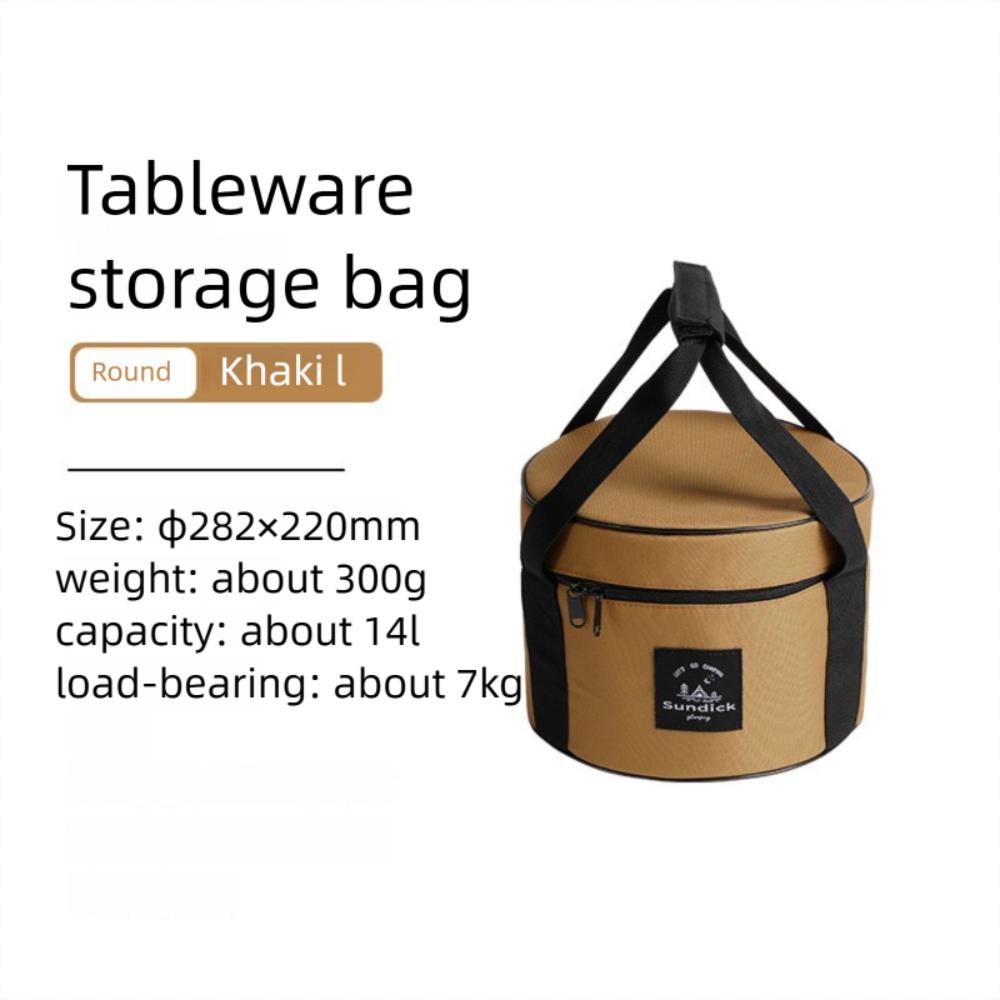 Tägliche Nutzung Oxford-Stoff Picknicktasche 9/14L Wasserdichter Topf-Aufbewahrungseimer Zylindrische Schüssel Becher Behälter Camp