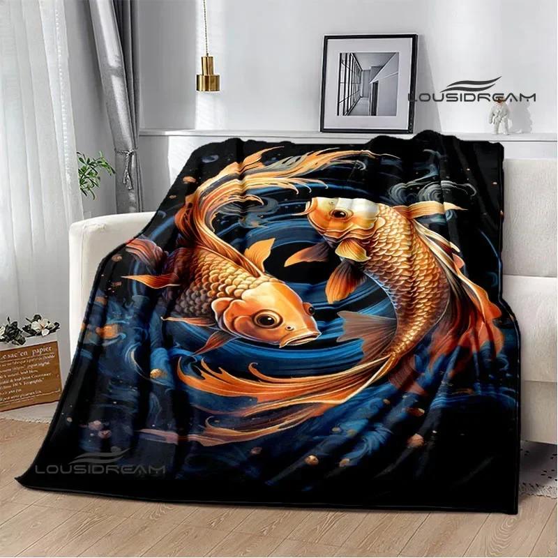 3D Fish Cute Printed Blankets Warm Flannel Blankets Soft and Comfortable Blanket Bed Linings Blankets for Beds Birthday Gift
