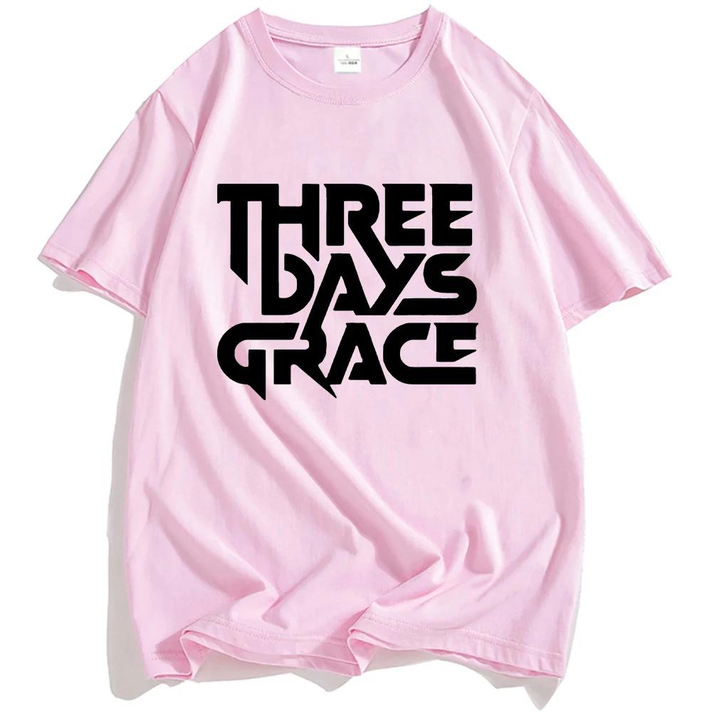 Koszulka z nadrukiem zespołu THREE DAYS GRACE Lato Bawełna Krótki rękaw T-shirty Casual Męska Damska Koszulka O-neck Unisex Streetwear Grunge