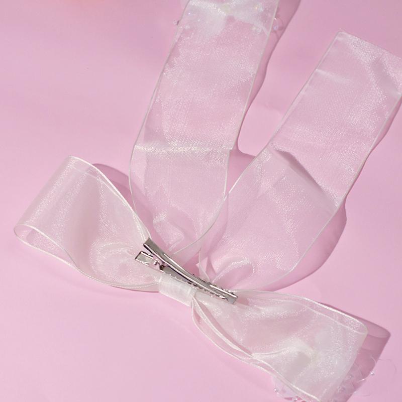 Lystrfac Fairy Mesh Butterfly Hair Bow For Women Girls Fashion Transparent Hairpin Top Clip Hairgrips Female Hair Accessories