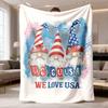 2026 Latest Flannel Blanket | American Santa Claus Pattern, Soft Flannel, Patriotic Theme, All-Season Comfort, Polyester, Perfect Gift for Friends, Be