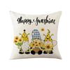 45x45cm Bee Sunflower Pillowcase Spring Cotton Linen Home Living Room Sofa Decoration Cushion Cover