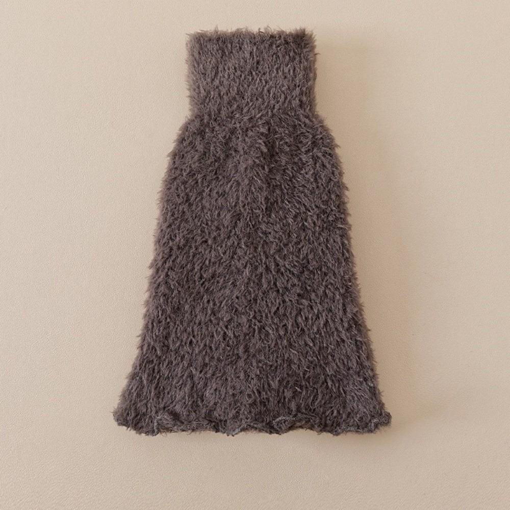 New Coral Fleece Leg Warmers Solid Color Warm Mid-Calf Sock Thickened Harajuku Middle Tube Socks Women