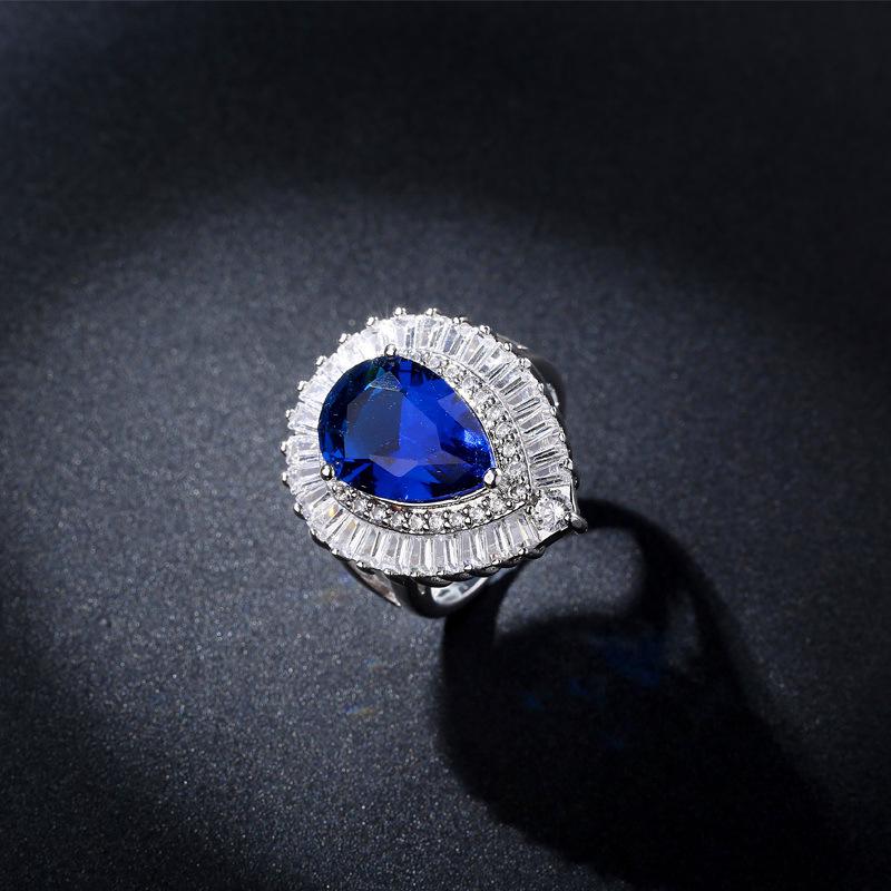 Jewelry, Eco-Friendly Copper-Plated Real White Gold Ring, Slightly Inlaid Aaa Zircon Ring.