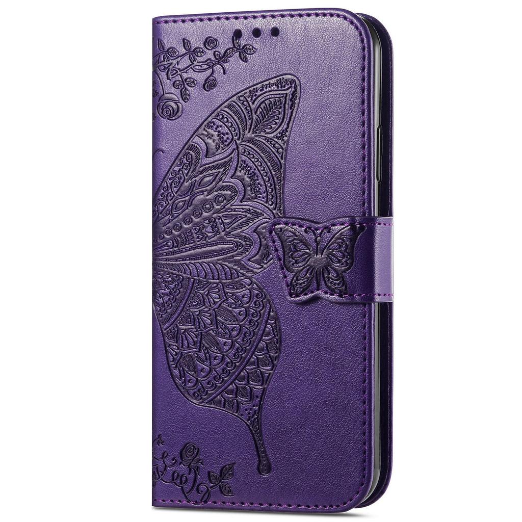 Butterfly Embossed Leather Wallet Flip Case for Samsung Galaxy S26 S25 S24 S23 S22 S21 S20 Ultra Plus FE Edge, Card Holder Cover