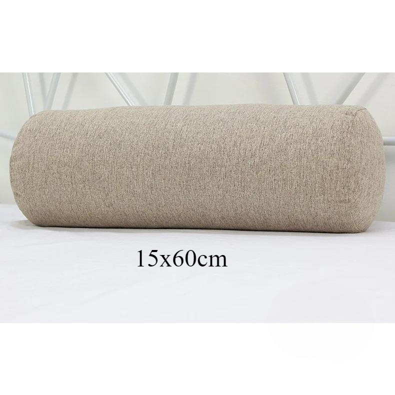 Long Pillow for Beds Cylinder Support Waist Leg Cushion Simple Solid Color Sun Lounger Backrest Pad Home Office Decor