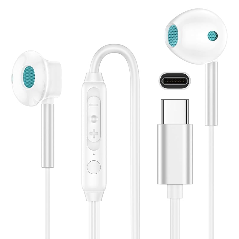 

type c earphones wired earphones Type C earphones USB C earphones lightweight sound insulation with microphone Call available Volume control noise