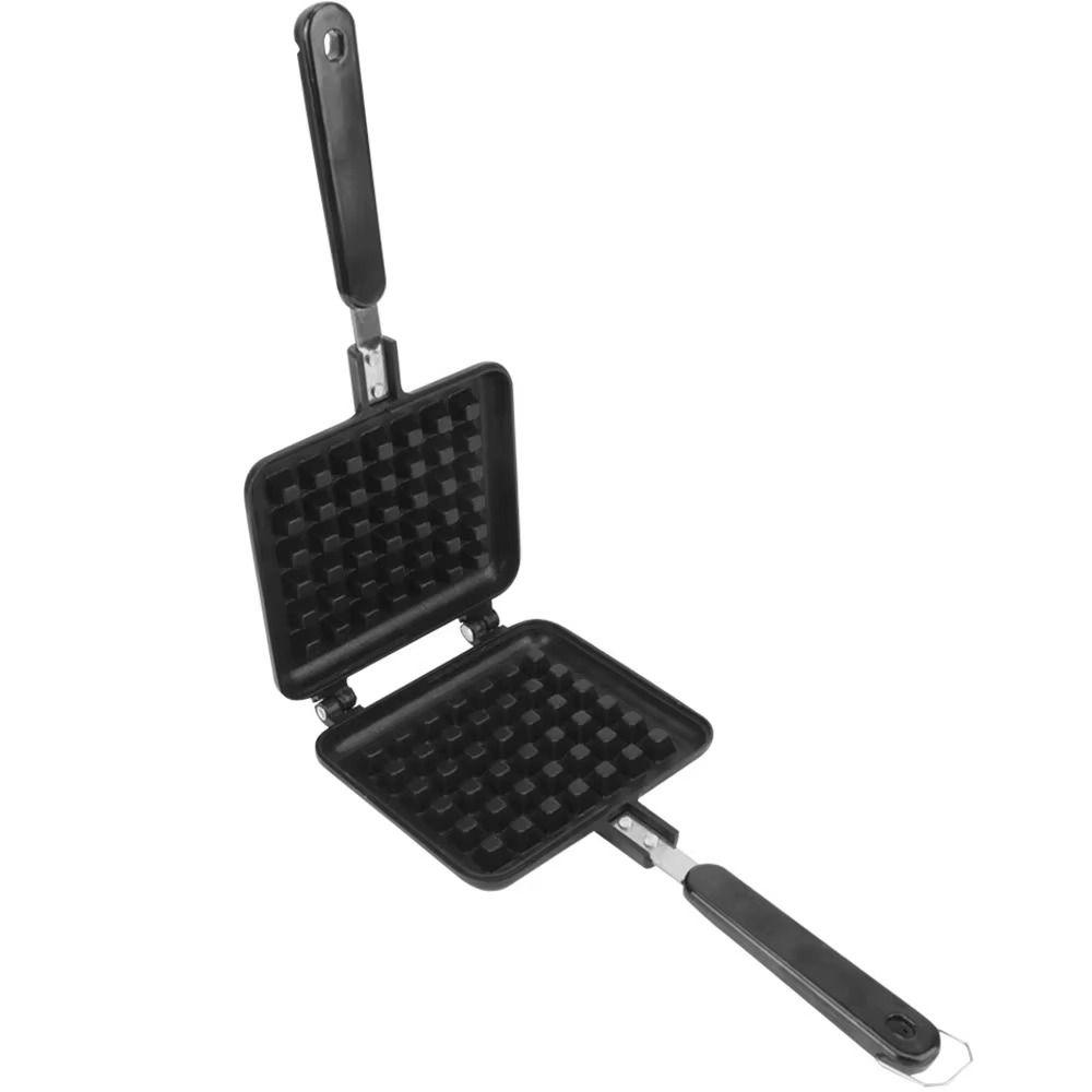 Cast Aluminum Waffle Metal Mold Pan Square Waffle Maker Machine Easy Clean Toast Frying Pan  Baking