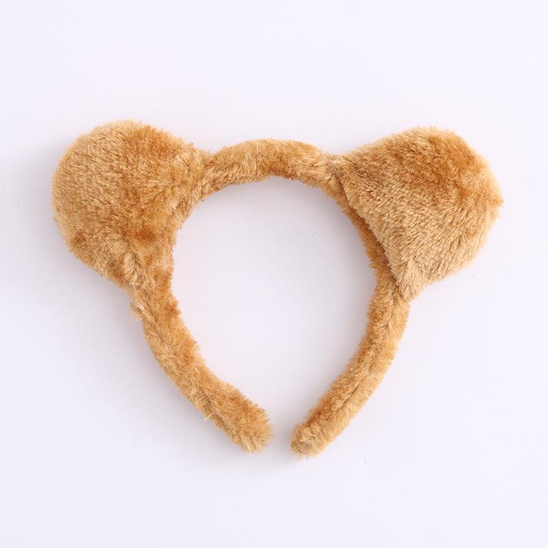 Wholesale Women s Fashion Plush Fluffy Brown Bear Ears Headband Costume Accessories Cartoon Bear Hair Headbands коричневый