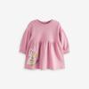 Girls' Floral Dress Autumn 2025 New Stylish Children's Pink Sweatshirt Dress Baby Spring and Autumn Princess Dress