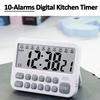 10-Alarms Digital Kitchen Timer 99 Hours Countdown Clocks Mute/Vibration Magnetic Alarm Clock Table Timers for Cooking Studying