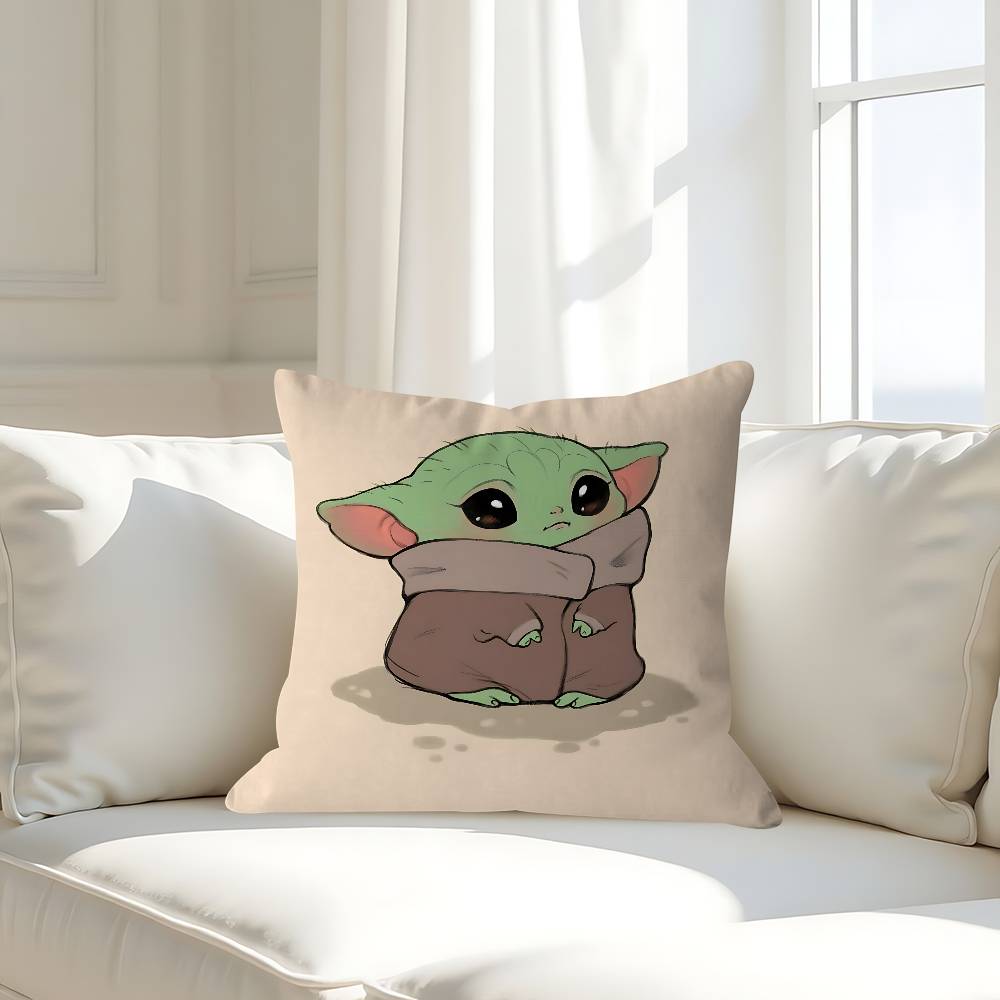 

CUTE Baby Y-Yoda Personalized Pillow Dust Cover Bedroom Kids Party Decoration Pillowcase Birthday Children Gift 16x16Inch