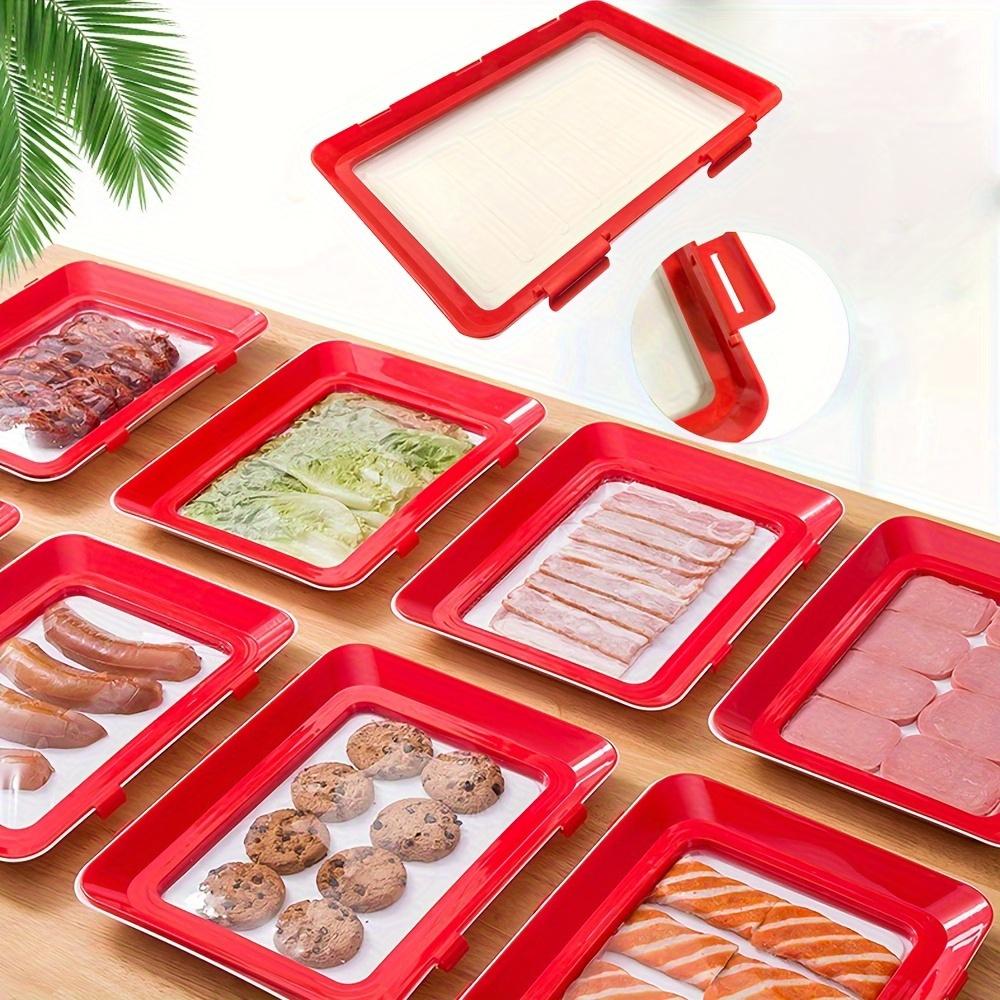 Durable  Reusable Food Storage Trays - Plastic Kitchen Organization and Restaurant Use - Fridge Replacement Storage Boxes, Battery-Free