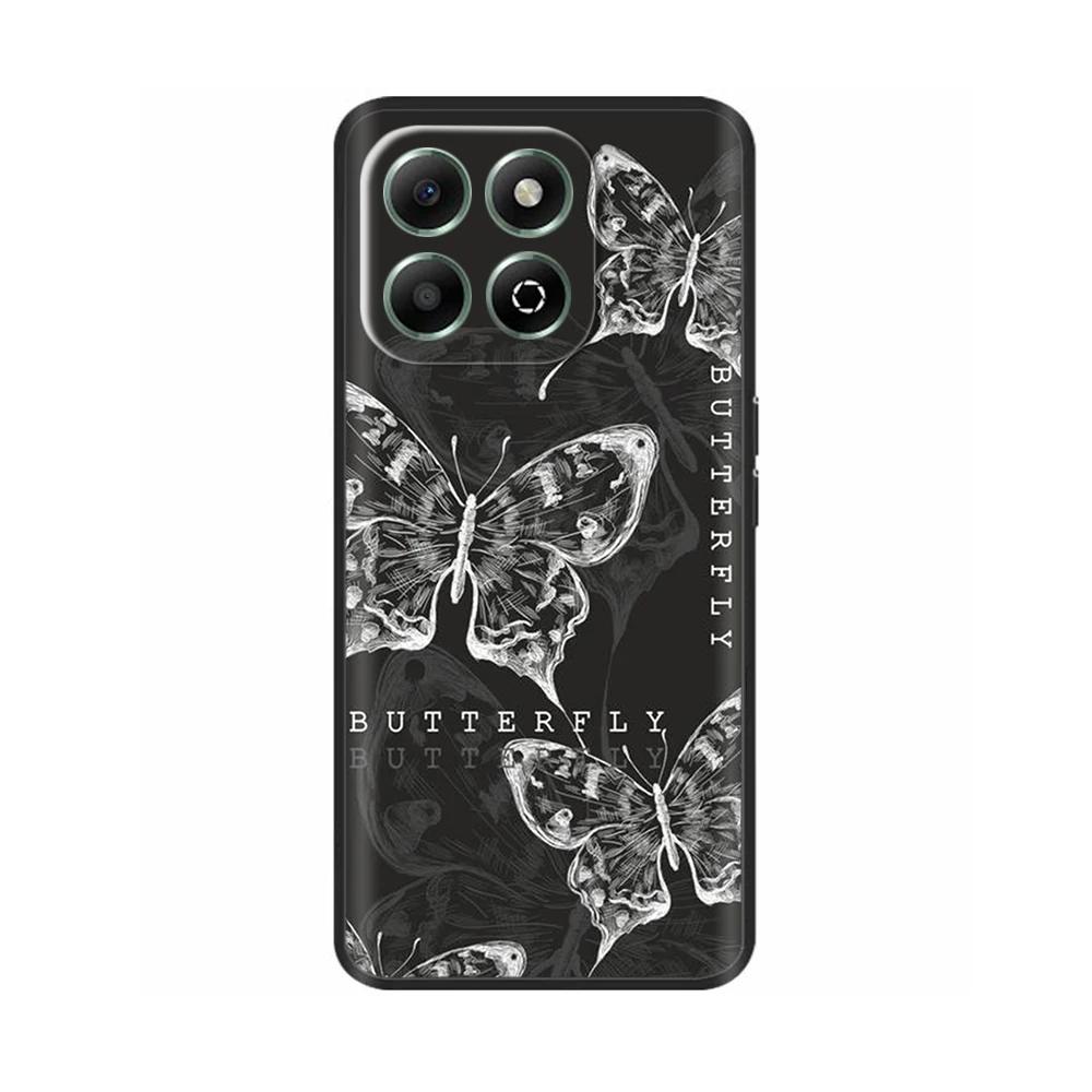 Handyhülle Für Honor X6b Hülle Schmetterling Flüssigsilikon Vollschutz Rückseite Für Honor X6b X 6b HonorX6b JDY-LX1 JDY-LX2
