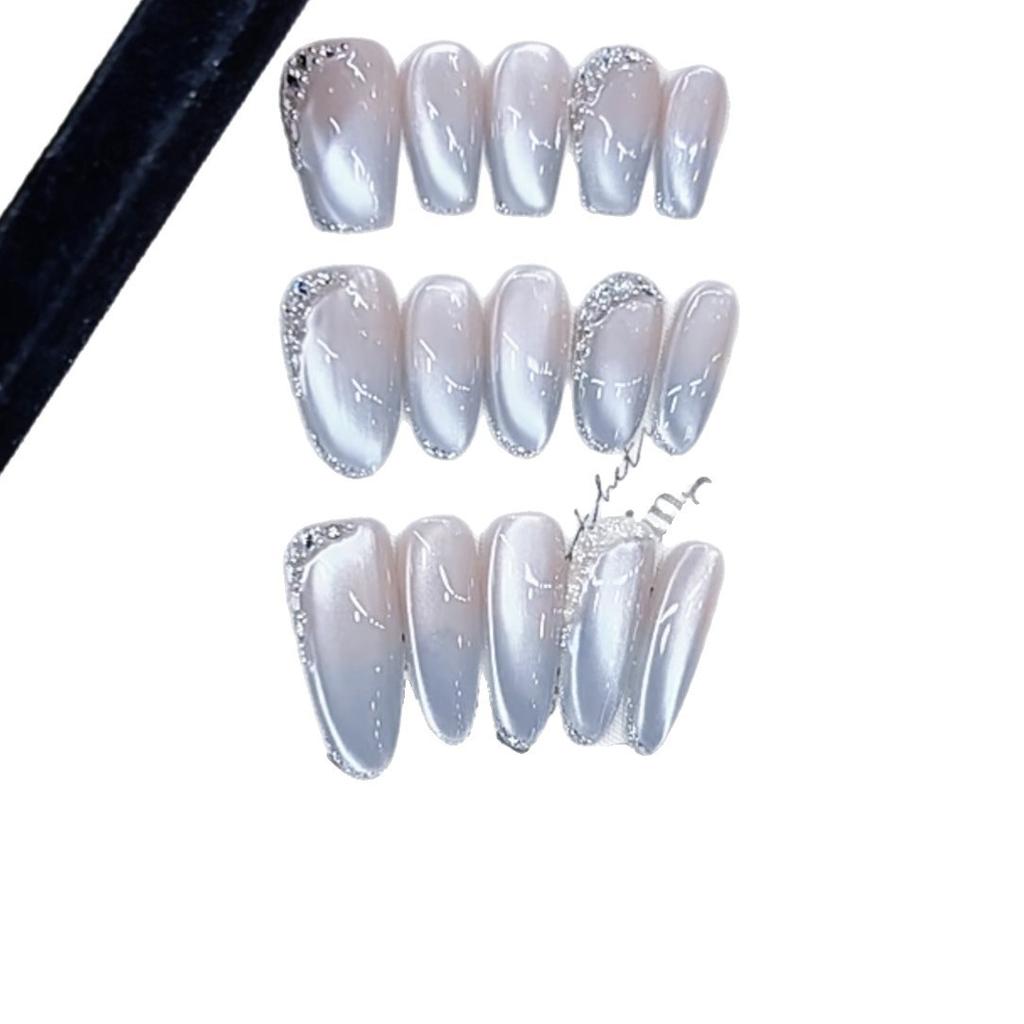 Pure Hand-dressed Armor Spring and Summer New Sea Salt Moonlight Ice-transparent Cat Eye Pure Lustful Nail Sticker