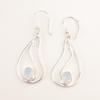 October Milky Opal Stone 925 Silver Engagement Dangle Birthday Earrings Jewelry EE-139-12