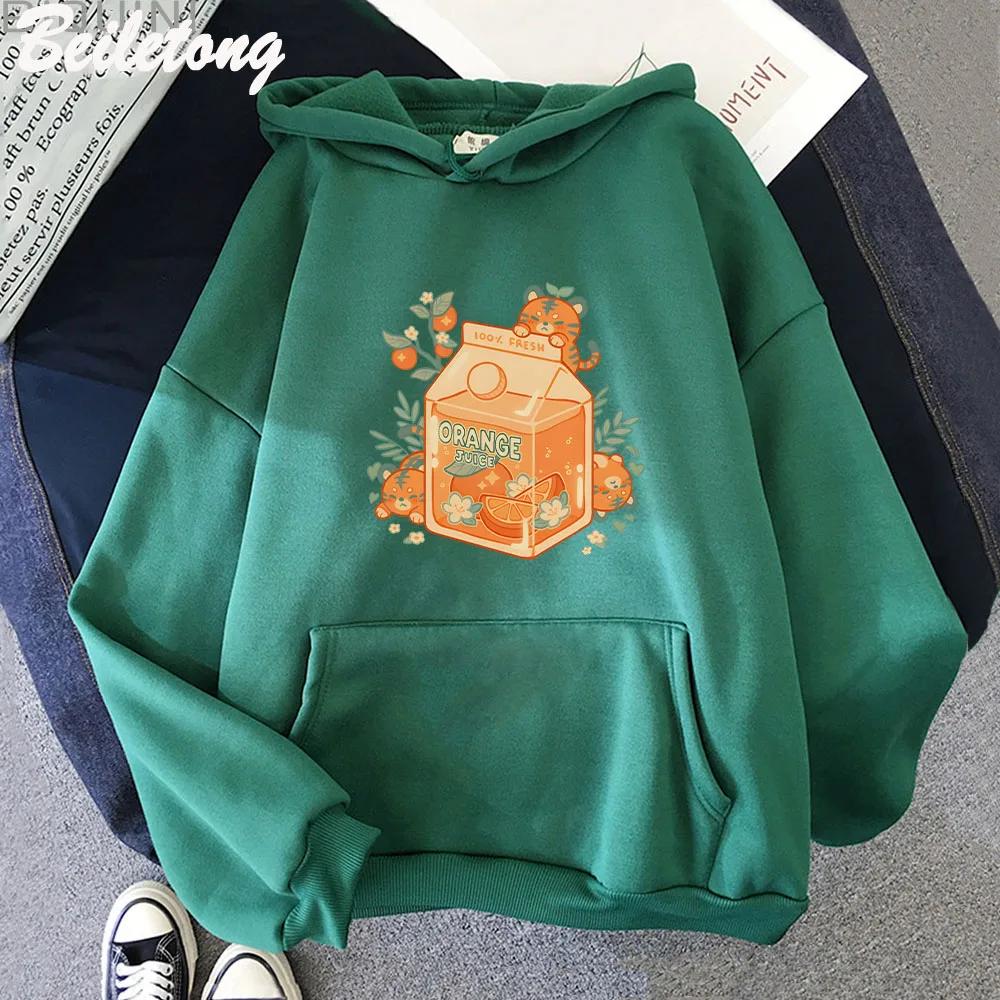 Anime Orange Juice Hoodies  Men Women's Fashion Hooded Sweatshirt Kids Clothing Boys Clothing Hip Hop Harajuku Casual Hoodie
