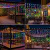 Solar Curtain Light LED Outdoor Waterproof 300leds Garland Decor String Lights Yard Christmas Fairy Wedding Party Terrace Garden