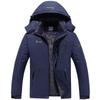 Unisex Wasserdichte Winddichte Outdoorjacke Wandern Skifahren Camping Laufen - Einfarbige Kapuzen-Winterjacke mit Fleecefutter