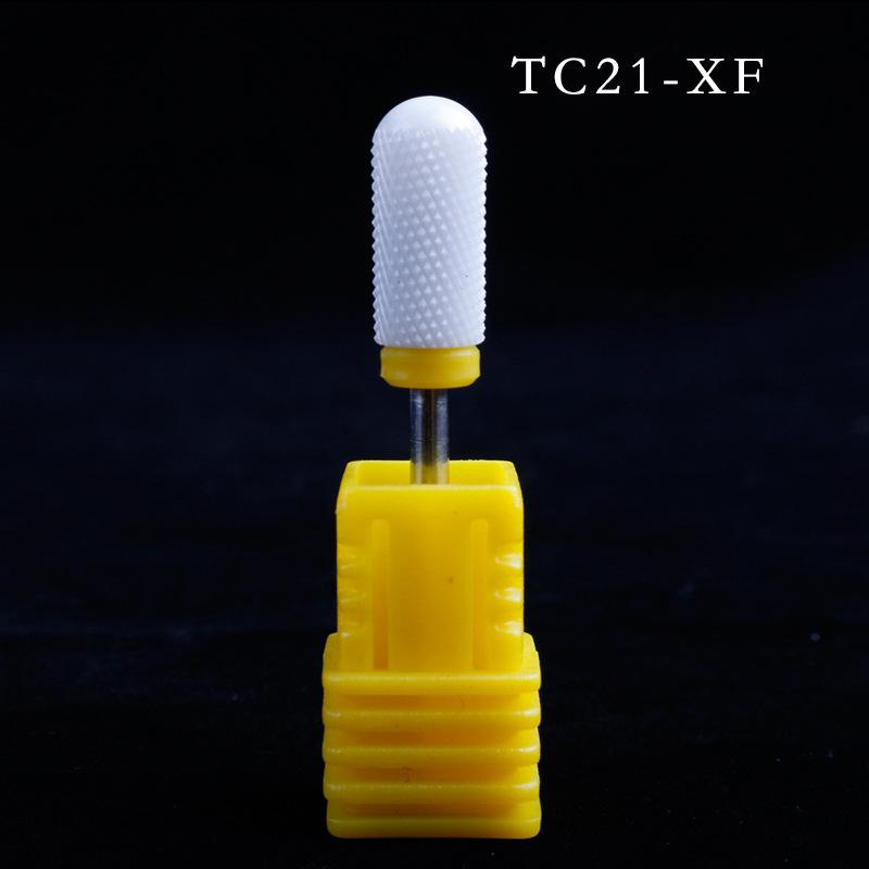 Nail Art Ceramic Grinding Head, Single Corn Bullet Cylindrical Rocket-Shaped Nail Electric Grinding Machine Accessories Grinding Head