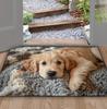 The Gold Haired Carpets Puppy Themed Single Piece Floor Mat Features An Design That Is Perfect for Carpets in Homes or Offices