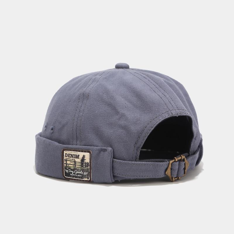 Retro Brimless Melon Skin Hat Portable Beanie Caps Versatile Landlord Hat Men's Women's Street Hip-hop Yuppi Hat